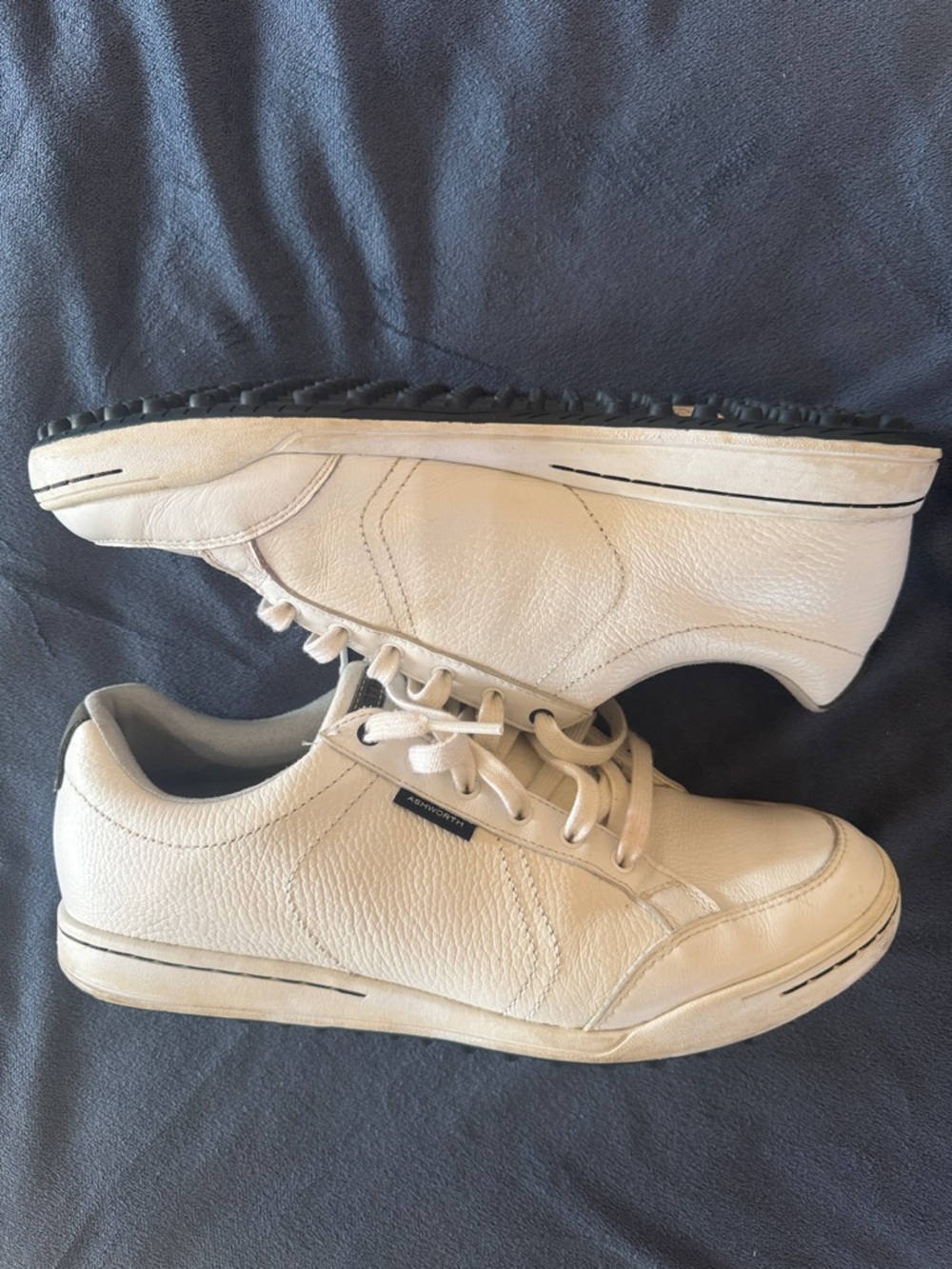 Ashworth White Golf Leather Men's Sneakers